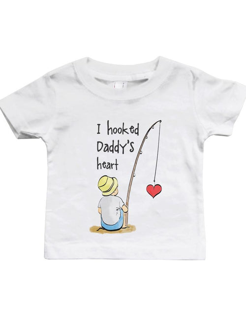 Load image into Gallery viewer, I Hooked Daddy's Heart Baby Shirt
