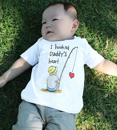 I Hooked Daddy's Heart Baby Shirt