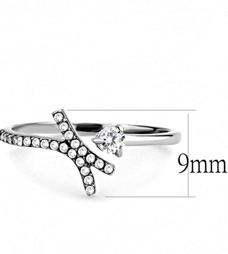DA145 - High polished (no plating) Stainless Steel Ring with AAA Grade