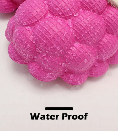 Non-slip Warm Cotton Bubble Home Slides Beige/Pink/Black/Blue/Yellow